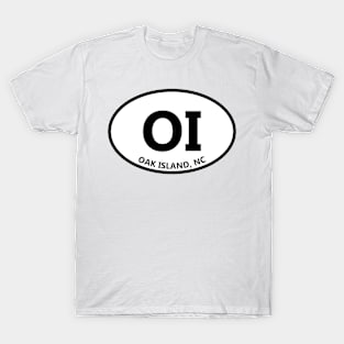 OI - Oak Island NC Modern Style Oval Design T-Shirt